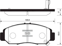 ������� ��������� Honda Civic 01-05/FR-V 1.7-2.2 05-/Stream 1.7/2.0 01- �������� SP2012 Sangsin Brake SP2012, ������ SP2012 ����