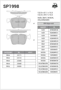 ������� ��������� �������� Audi A3, VW Golf VII 1.2TSI-1.8TFSI/2.0TDI 12 SP1998 Sangsin Brake SP1998 SP1998 ����