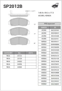 ������� ���������, �������� Sangsin Brake SP2012B SP2012B ����