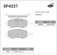������� �������� Subaru XV II 2017- SP4221 Sangsin Brake SP4221 SP4221 ����