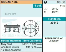 ������� Chevrolet 1.8L F18D4 Cruze J300/305/308 09/05- Teikin 30112050 30112050 ����