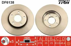���� ��������� �������� Ford Focus III 1.0L 1.6L 11/04- C-Max II 1.6L 10/12- TRW DF6138 DF6138 ����