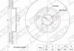 ���� ��������� (�����) Toyota Camry Japan 90-94 / RAV4 94-05 SAT ST4351242030 ST4351242030 ����