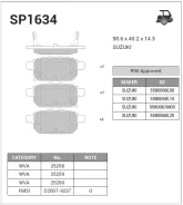 ������� ���������, ������ Sangsin Brake SP1634 SP1634 ����
