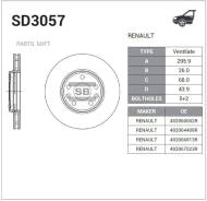    Renault Laguna III (BT0/1) 07- Megane 08- Scenic 09- Sangsin Brake SD3057 Sangsin Brake SD3057 SD3057 