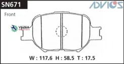 ������� ��������� Toyota Allion/Premio 01- �����. Advics SN671 SN671 ����