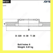 ���� ��������� ���. Advics B6F231B B6F231B ����