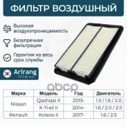 ������ ��������� Nissan (Qashqai II 14-/X-Trail III 14-), Renault (Kadjar 15-/Koleos II 16-) Arirang ���. ARG321601 ARG321601 ����