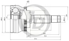 ���� ������� ABS MI033A43 MI Legnum 96- JCT0072A JCT0072A ����