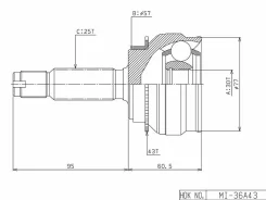 ���� ������� ABS, Made in Japan MI Lancer/Cedia CS5A/W CVT 4WD 00- MI036A43 MI036A43 ����