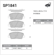 ������� ��������� Sangsin Brake SP1841 Hyundai Veloster (16) 16- Sangsin Brake SP1841 SP1841 ����