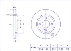 ���� ��������� /�������� /TI-GUAR ��� Nissan AD 1999-2008, Wingroad 1999-2005, Mazda Familia 1999-2007; 238/22��; TG-40206-WD200 RN2122V 1N0933251 402...