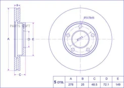 ���� ��������� /�������� /TI-GUAR ��� Mazda 3 1.4,1.6,2.0; Axela 1.5 2003-2009; 278/25��; TG-C24Y-3325XC PD3513081S GR02877 ADM54381 32765 197260 0986...