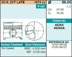 ������ ��� /��� Toyota Lite Townace 1988-1992 2C-T; 46264-050; 1310364121 131016412001 1310164121 Teikin 46264050 46264050 ����
