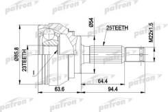   - 25x54x23 Mitsubishi: Galant V 92 - 96, Space Wagon 91 - 98 Patron PCV1404 PCV1404 