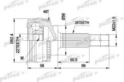   - 26x56x22 ABS:48T Toyota: Avensis 1.6/1.8/2.0TD 97-03, Avensis  1.6/1.8/2.0TD 97-03 Patron PCV1484 PCV1484 
