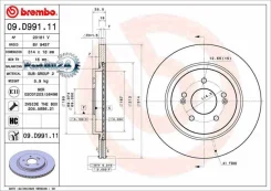 ���� ��������� Hyundai Santa FE 18- ������ ����. D 314��. Brembo 09D99111 09D99111 ����