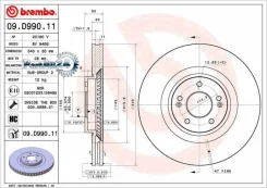 ���� ��������� Hyundai Santa FE/KIA Sorento R18 18- �������� ����. D 340��. Brembo 09D99011 09D99011 ����
