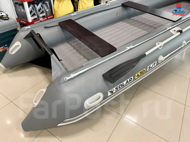 Водометная лодка пвх Solar (Солар) 430 super jet tunnel серая, без ...
