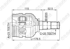   / Ti-GUAR  Toyota Fielder, Ipsum, RAV4, Sprinter, Nadia, Carina, Wish /23*35*20 Ti-Guar TG-IN9503L TGIN9503L 