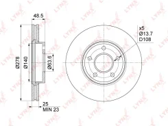 ���� ��������� ������������� (278x25) | ����� | LYNXauto BN1024 BN1024 ����
