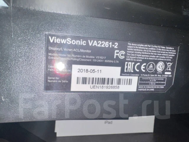 ViewSonic. 21.8", ���������� �� (LCD, LED, QLED) ����