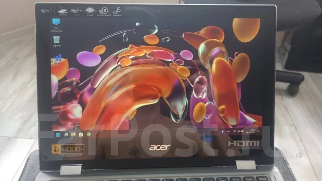 Acer Spin 1. 11.6", 2,3����, ��� 4 ��, ���� 256���, WiFi: 1, Bluetooth: 1, ����������� �� 7��. ����