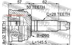 ���� �������� 32x60x28, ����� ����/��� Febest 0310022A50 0310022A50 ����