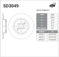 ���� ��������� ��������! Renault Logan 1.4/1.6 04 Sangsin Brake SD3049 SD3049 ����