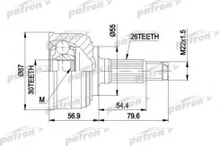 ���� ������ �-�� 26X55X30 D89.5 Honda: Civic IV 91-95, Civic IV Hatchback 91-95, Civic IV ���� 94-96 PCV1255 ����