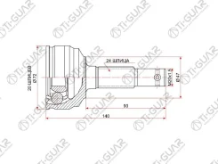���� �������� /Tiguar ��� Daihatsu YRV, M201, K3VE, 1.3L 2000, Toyota DUET M101A 20002004 /20*47*24; TG2825; 4341097401000 CO1820 DA025 Tiguar TG2825...