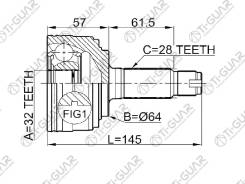 ���� �������� /Tiguar ��� Honda CRV 19982000, Inspire UA1 UA2 19951998, Prelude 19962001 /32*64*28; TG4433; (HOE033A HO033 TG4433Z50) HO33 HO033A50 Ti...