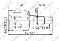 ���� ���������� /Tiguar ��� KIA Shuma II, Sephia II, Mentor II, Spectra 19972004 /22*35*26; Tgcvj0073; 2211Spamtlh 319136 0K2N122520 Tiguar TGCVJ0073...
