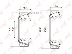��������� ������� ������ Daewoo Matiz M100/150 98/09- Lynxauto WB1243 WB1243 ����