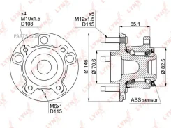��������� ������� ������ Chevrolet Cruze J300/305 09/05- Orlando J309 11/02-15/10 Opel Astra J 09/12-15/04 Zafira C 11/10- Lynxauto WH1116 WH1116 ����