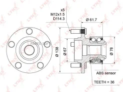 ��������� ������� �������� Mazda BK#P Lynxauto WH1200 WH1200 ����