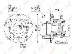 ������� ������ | ��� ����/��� | Opel Astra J 09- / Chevrolet Cruze 09- (16) Lynxauto WH1116 WH1116 ����