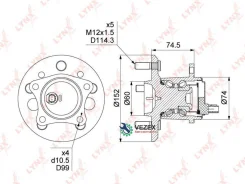 ������� ������ � ����� R Toyota Camry(V50) 2.5-3.5 11 Lynxauto WH1494 WH1494 ����