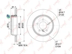 ���� ��������� ������������� (320x20) | ��� | BMW 5(E60/E61) 2.0-3.0 04-10 / 6(E63/E64) 3.0 04-10 Lynxauto BN1011 BN1011 ����