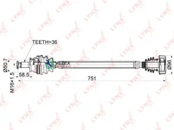 ������ � ����� | ����� ���� | Skoda Fabia/Praktik/Roomster 1.2/1.4 06- / VW POLO 1,2/1.4 00-09 / MT / = FR RH Lynxauto CD1129 CD1129 ����