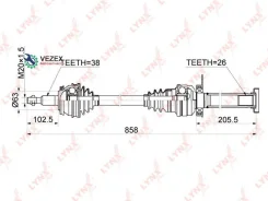 ������ � ����� | ����� ���� | VW Multivan V / Transporter V 2.0-2.5TDI 03- / MT / = FR RH Lynxauto CD1162 CD1162 ����