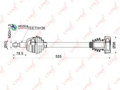 ������ � ����� | ����� ��� | Skoda Octavia I-II 1.4/1.6 97-10 / VW BORA/GOLF IV 1.4/1.6 97-05 / MT / = FR LH Lynxauto CD1225 CD1225 ����