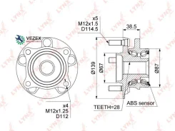 ������� ������ | ����� ����/��� | Mitsubishi Grandis (NA_W) 03-10 / Lancer Evolution X (CZ4A) 07-14 [+ABS] Lynxauto WH1025 WH1025 ����