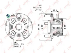 ������� ������ | ����� ����/��� | Mitsubishi Lancer (C_9A) 01-07 / Chariot Grandis (N_6W) 99-03 Lynxauto WH1112 WH1112 ����