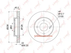���� ��������� ������������� (237,5x22), ����� Lynxauto BN1114 BN1114 ����