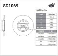   ! 300x28 Hyundai ix35/Sonata/Tucson, KIA Sportage 2.0-3.3 04 Sangsin Brake SD1069 SD1069 