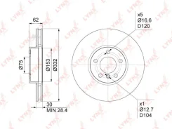 ���� ��������� | ����� | BMW X5(E70/F15) 2.0D-3.0D 07- / X6(E71/E72/F16) 3.0-3.0D 08- Lynxauto BN1006 BN1006 ����