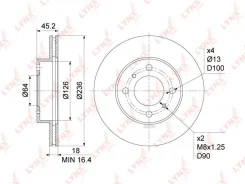 ���� ��������� | ����� | Mitsubishi Carisma(DA) 1.6-1.9D 95-06 / Colt IV-V 1.3-1.8 92-03 / Lancer V-VI 1.3-2.0D 92-03 Lynxauto BN1087 BN1087 ����