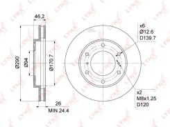 ���� ��������� | ����� | Mitsubishi Pajero (V6_W) 00-07 / Pajero (V80, V90) 07- / Hyundai Galloper (JK-01) 98-03 [+ABS] (290x26) Lynxauto BN1090 BN109...