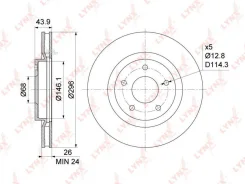 ���� ��������� �����. [296x26] Nissan Qashqai(J10) 1.5D-2.0D 07- / Juke(F15) 1.6 10- / X-Trail(T31) 2.0-2.5 07-13, Renault Koleos 2.0D-2.5 08- Lynxaut...